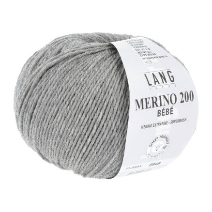 Lang Garn Merino 200 Bebe Garn 303 Lys Grå Melange