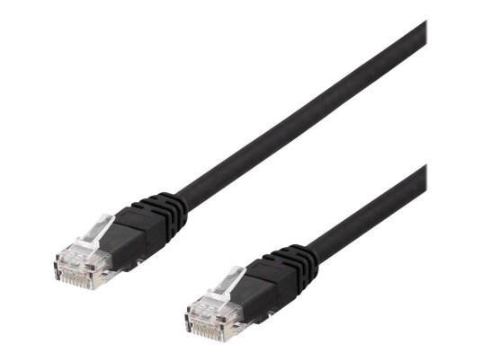 Deltaco Koblingskabel 2m Cat6a U/UTP RJ-45 Svart Deltaco Koblingskabel 2m Cat6a U/UTP RJ-45 Svart