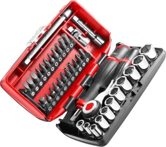 Facom Pipenøkkelsett R.360Nano 1/4", Med Skralleskaft