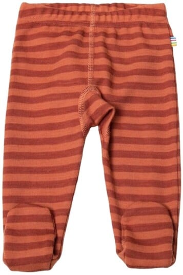 Joha Stripe Leggings Med Fot I Ull Rød (60)