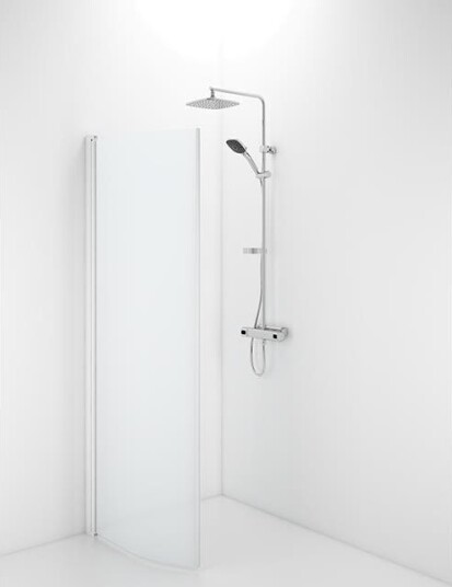 Contura Space SBVF 900 Dusjvegg bøyd, med håndtaksprofil, 900 mm, Baderom