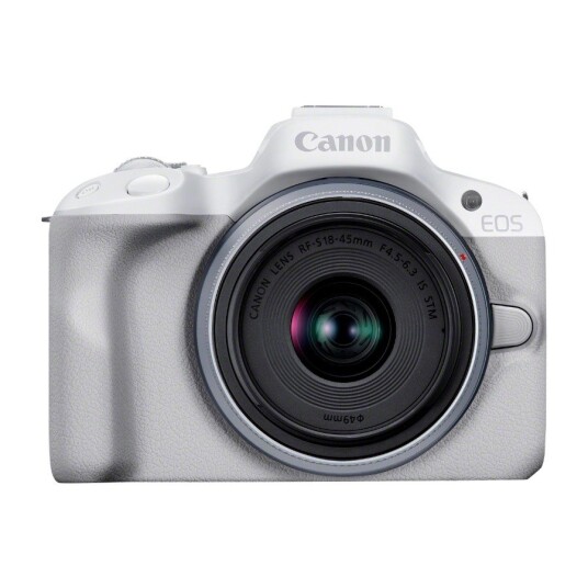 CANON EOS R50 SPEILLØST KAMERA HVIT + RF-S 18-45MM IS STM OBJEKTIV CANON EOS R50 SPEILLØST KAMERA HVIT + RF-S 18-45MM IS STM OBJEKTIV