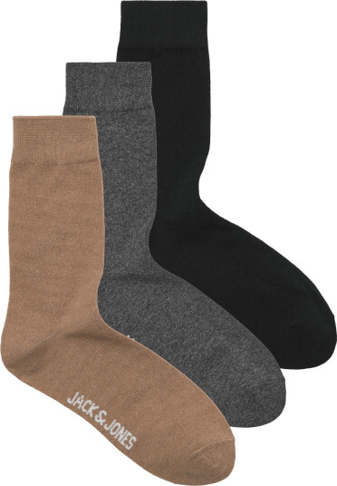 Jack & Jones Jacordinary Socks 3 Pack Noos   Brown   ONE SIZE