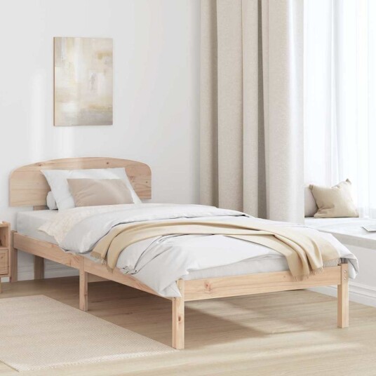  Sengestamme med hodegjerde Brun 80 x 200 cm Massivt furutre