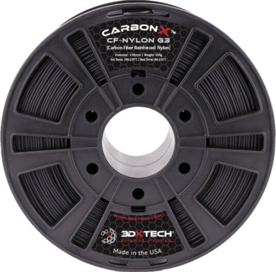 3D Xtech CarbonX CF PA6 Filament 2.85 mm 500 g Sort NYL3030500BK0