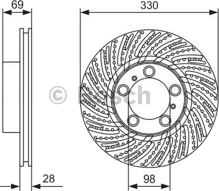 Bremseskive BOSCH 0 986 479 D24