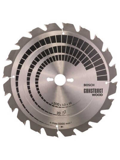 Bosch Construct Wood 300 mm Sirkelsagblad 20 Tenner for Tre