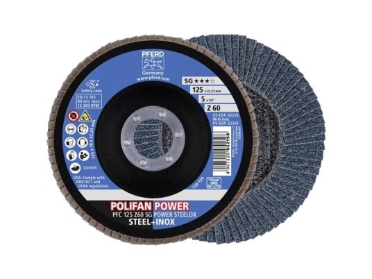 Pferd Lamellskive PFC 125 Z 60 SG Power Steelox 125mm 12200 rpm 10 stk