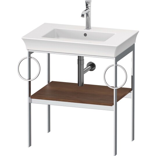 Duravit White Tulip Metallkonsoll 68,4x45x76 cm Amerikansk Valnøtt/Krom