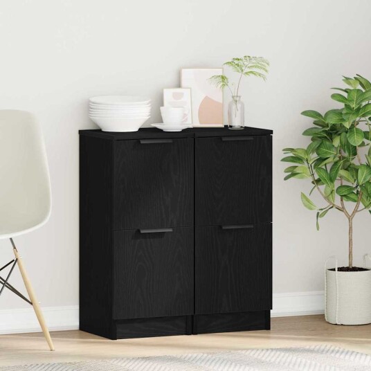Sideboards 2 stk i Svart Eik 30x30x70 cm Laget av Konstruert Tre Sideboards 2 stk i Svart Eik 30x30x70 cm Laget av Konstruert Tre