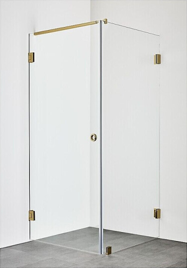Hafa Infinity Combi Dusjhjørne 80x80 cm, Messing/Klarglass