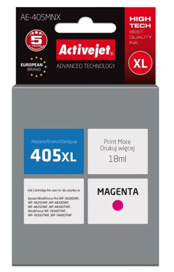Original blekkpatron Activejet AE-405MNX Hvit Magenta
