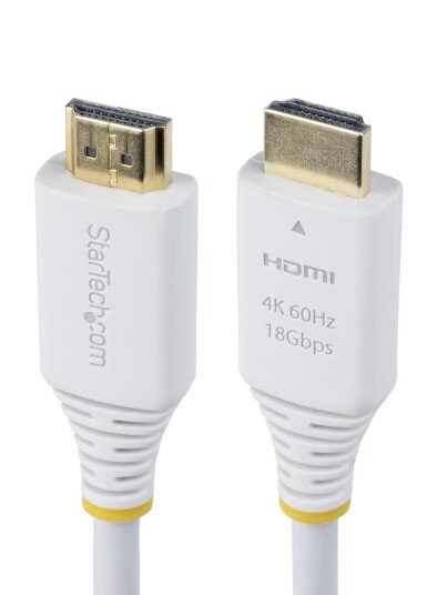 StarTech PREMIUM CERTIFIED HDMI CABLE 6FT WHITE HDMI CORD/4K 60HZ/HDR1 CABL