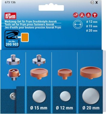 Prym Trykknapp Anorakk 12,15 og 20 mm