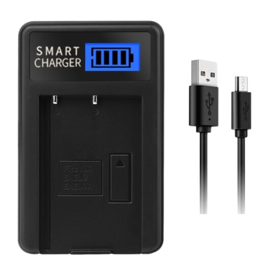 EN-EL9 EN-EL9A LCD Enkeltlader Batterilader for Nikon D40 D40x D60 D3000 D5000 Kamera Lading Dock Tilbehør