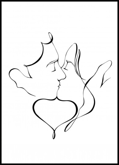 Romantic Kissing Lines Plakat / 40x50