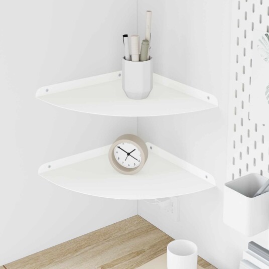 vidaXL Flytende hylle med hylle med lagring 2 pcs Hvit 30 x 30 x 2 cm