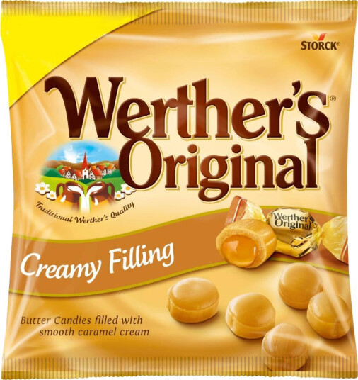 Werthers Original Creamy Filling Karamell Sukkertøy med Flytende Karamellfyll 110 gram Werthers Original Creamy Filling Karamell Sukkertøy med Flytende Karamellfyll 110 gram