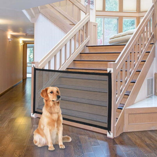 Hundegrind I Soft Materiale Med Veggfeste Hundegrind I Soft Materiale Med Veggfeste