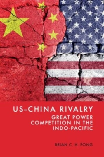 USChina Rivalry Great Power Competition in the IndoPacific USChina Rivalry Great Power Competition in the IndoPacific