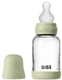 BIBS Glass Baby Bottle Round Silicone 120 ml. Slow Flow Sage   1 stk.