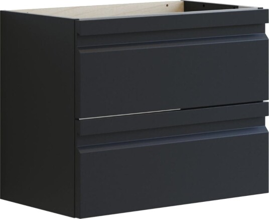 Dansani Inzo Integrert Servantskap Slim 2 Skuff Sort Gummi / 60cm