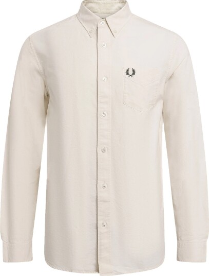 Fred Perry Concealed Tipped Oxford Shirt Cream M