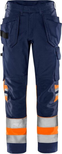 Fristads Høy Synlighet Green håndverker bukser kl 1 2640 GPLU Hi Vis Oransje / Marineblå D120