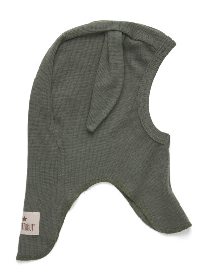 Huttelihut Balaclava Ears Wool Rib   Khaki green   86\92