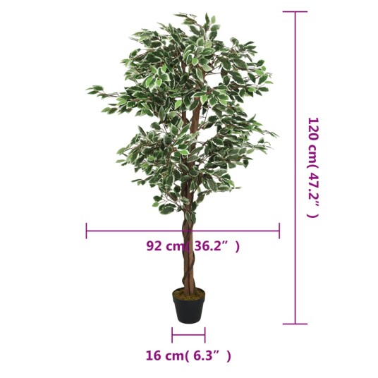Kunstig fikentre 630 blader 120 cm grønn Kunstig fikentre 630 blader 120 cm grønn