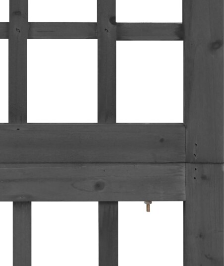 vidaXL Romdeler/espalier 3 paneler heltre gran svart 121x180 cm