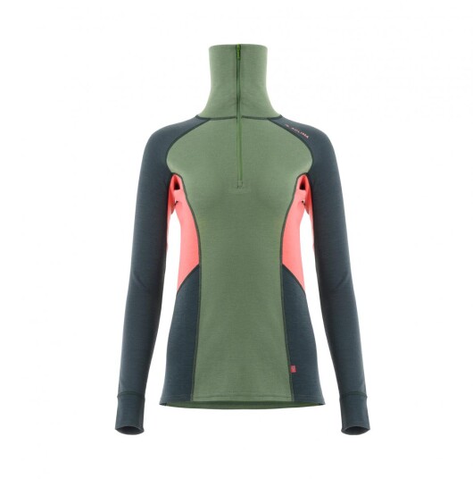 Aclima  WarmWool polo W´s Dame 392 Dill / Green Gables / Spiced Coral XS