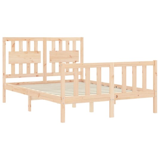 vidaXL Sengeramme med hodegavl 4FT small double heltre