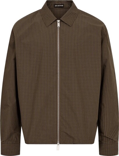 HAN Kjøbenhavn Zip Up Boxy Shirt DARK BROWN L HAN Kjøbenhavn Zip Up Boxy Shirt DARK BROWN L