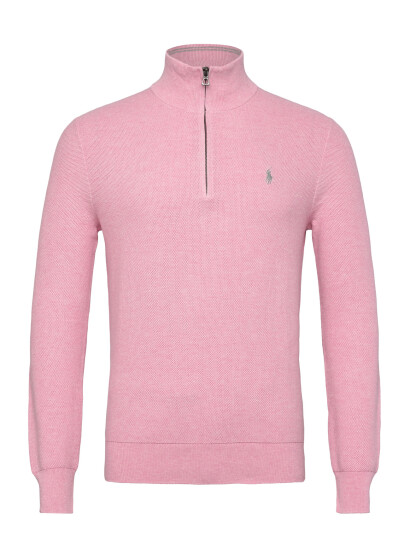 Polo Ralph Lauren Mesh Knit Cotton Quarter Zip Sweater Pink XXL Polo Ralph Lauren Mesh Knit Cotton Quarter Zip Sweater Pink XXL