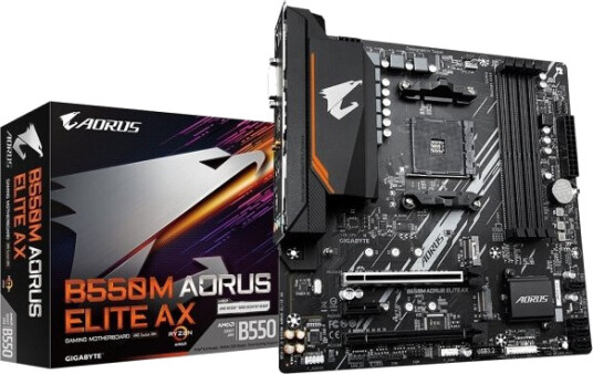 Gigabyte B550M Aorus Elite AX Micro ATX Hovedkort med Wi-Fi 6E og 128 GB DDR4-støtte
