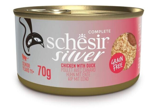Schesir Silver Mousse & Shreds Chicken/Duck