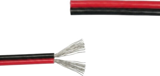 5m Kabel rød/svart   2x0,35mm² 12V 24V til LED strip