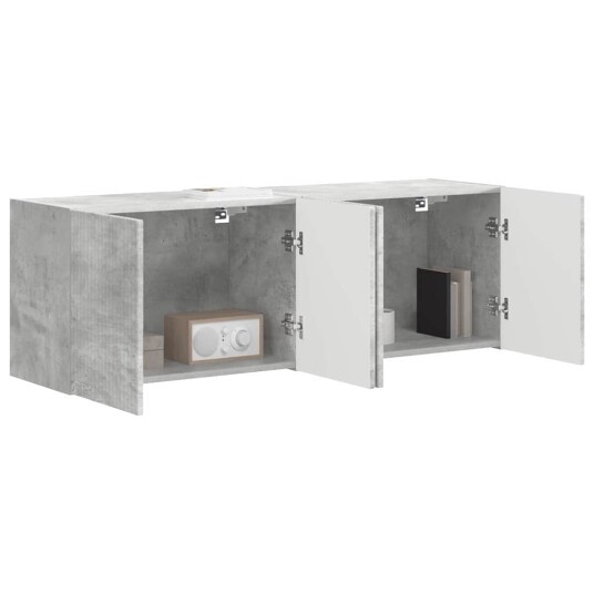 TV Veggskap 2 pcs Betonggrå 59,5 x 31 x 40 cm Konstruert tre
