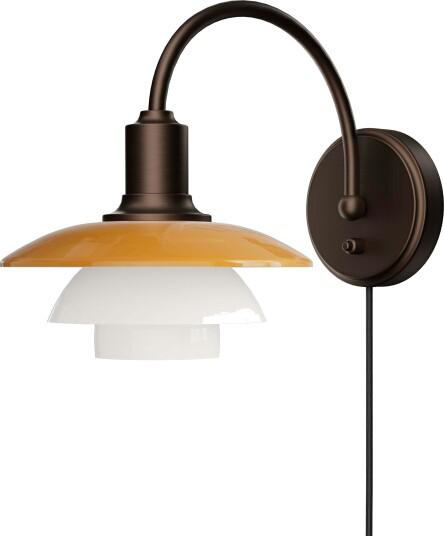 PH 2/2 Vegglampe Med Ledning & Bryter Centenary Edition Amber / Opal White PH 2/2 Vegglampe Med Ledning & Bryter Centenary Edition Amber / Opal White