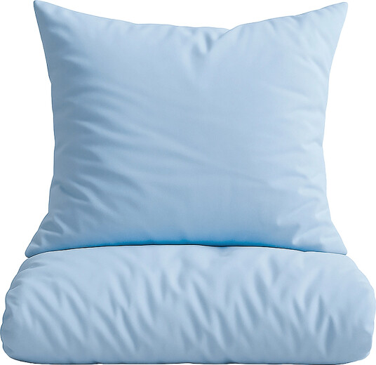 Omhu Økologisk Sengesæt   Percale   Blue   140X220CM 60X63CM