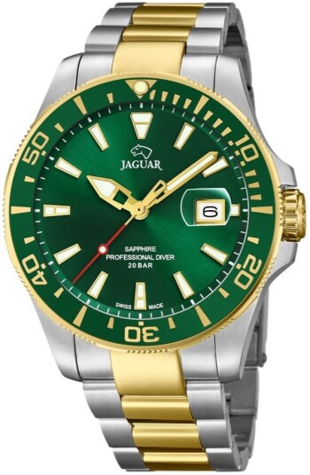 Jaguar Herreklokke J863/B Executive Grønn/Gulltonet stål Ø43.5 mm Jaguar Herreklokke J863/B Executive Grønn/Gulltonet stål Ø43.5 mm