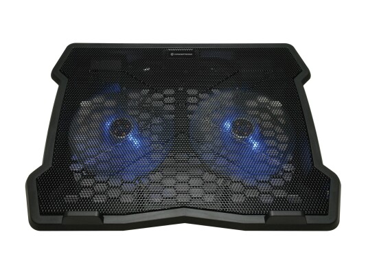 Conceptronic Thana Laptopkjøler med 2 Vifter og LED Belysning - Sort