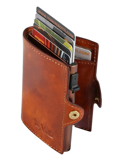 Tony Perotti Furbo Carbon Cardholder W/ Banknote Pocket - Brown - ONE SIZE