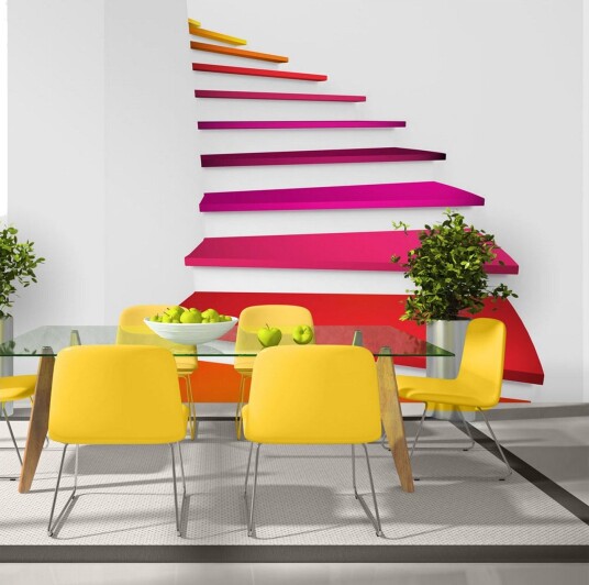 Fototapet Colorful Stairs 150x105 - Artgeist sp. z o. o.