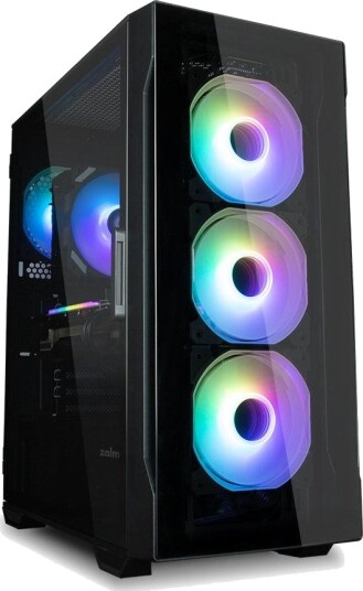 Zalman I3 Neo Midi Tower Kabinett med Herdet Glass og RGB Ventilatorer, Sort Zalman I3 Neo Midi Tower Kabinett med Herdet Glass og RGB Ventilatorer, Sort