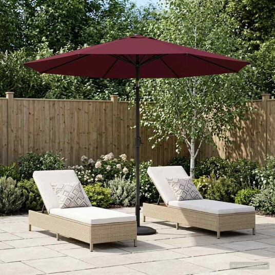 vidaXL Hageparasol 230 x 230 cm Polyester Rektangulær Bordeaux Rød