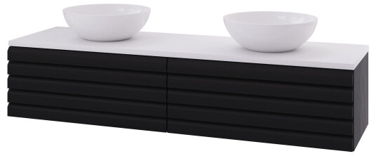 Linn Bad Selma Eikestav Heltre D45cm Servantskap Svart eik / 160cm Valgfri