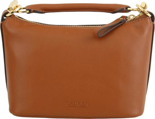 Lauren Ralph Lauren Nappa Leather Mini Blaike Shoulder Bag Brown ONE SIZE