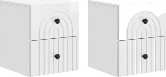  Vegghengt Nattbord 2 pcs Høgglans hvit 33 x 34,5 x 40 cm